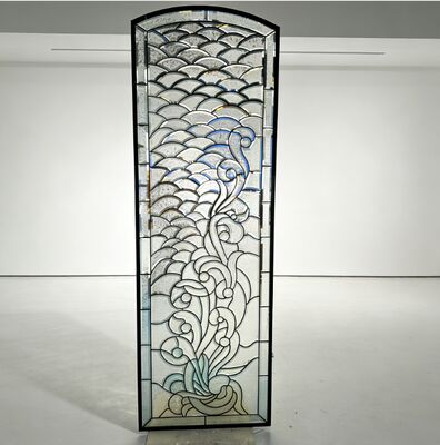 แผงกระจกประตูทางเข้าตกแต่งทำมือพร้อมดีไซน์ที่ซับซ้อนสำหรับประตูทางเข้าด้านหน้า