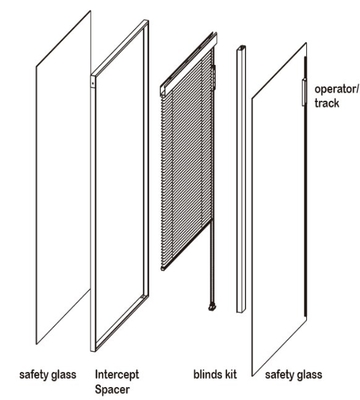 3mm 19A 3mm Ventia Blinds ระหว่างกระจกสองชั้นสำหรับโรงเรียน